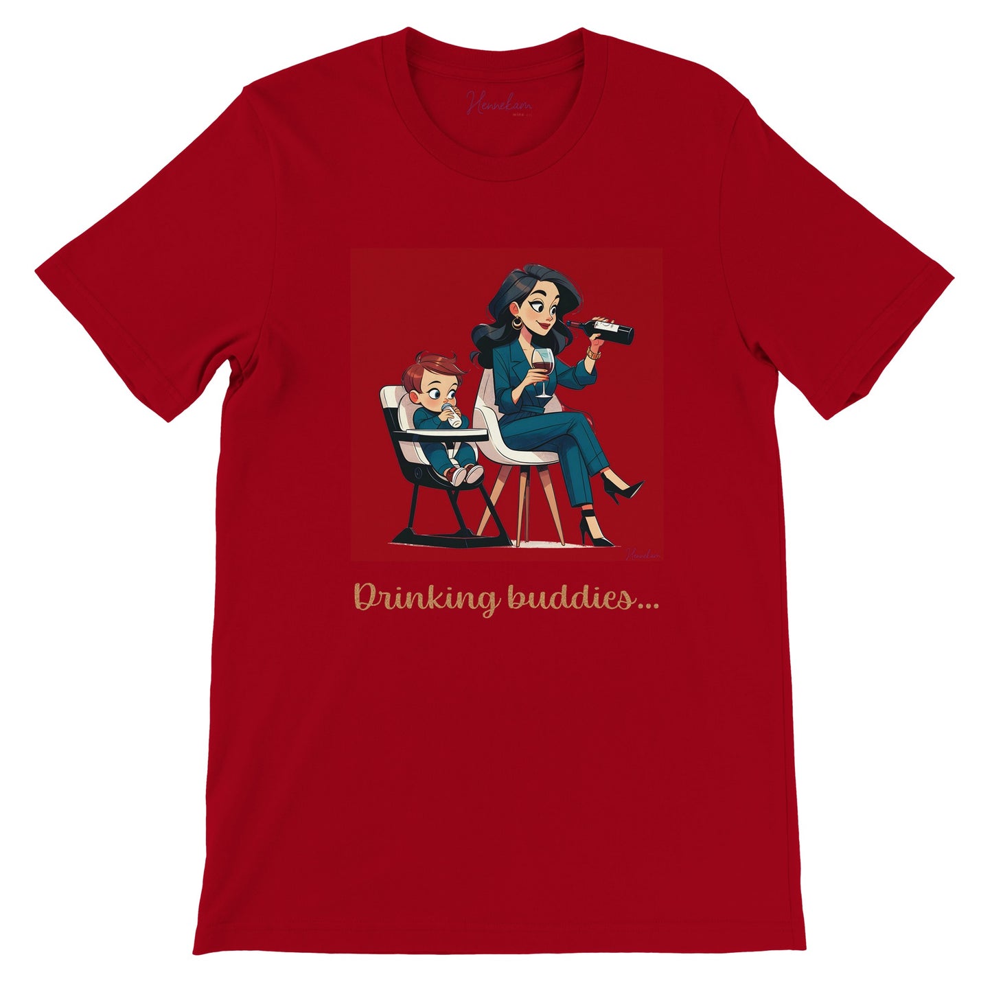 "Drinking Buddies" Crewneck T-shirt - Mum (with son)