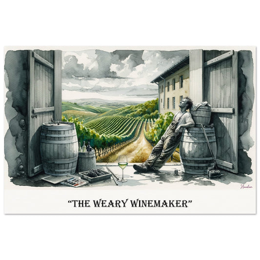 The Weary Winemaker" Matte Poster